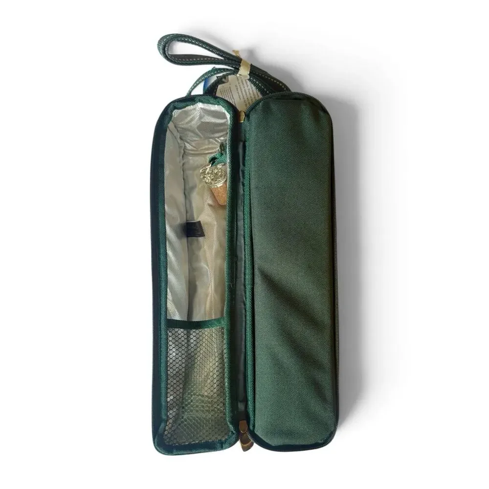 NWT Picnic at Ascot Insulated Wine Tote Full Zip Cork Glasses Napkins Opener